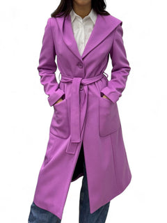 Long mauve coat with hood