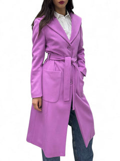 Long mauve coat with hood