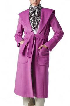 Long mauve coat with hood