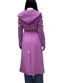 Long mauve coat with hood