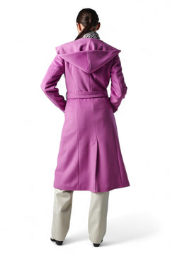 Long mauve coat with hood