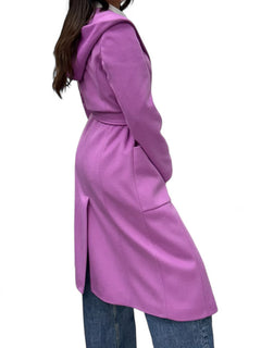 Long mauve coat with hood