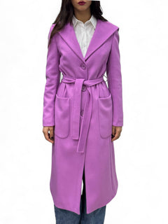 Long mauve coat with hood