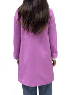 Cappotto regular mauvè con rovescina maniche