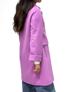 Cappotto regular mauvè con rovescina maniche