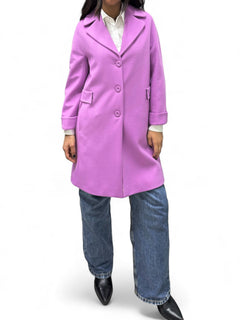 Cappotto regular mauvè con rovescina maniche