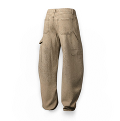 Jeans Charli barrel fit in denim grigio con esplosione strass