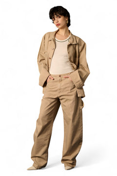 Pantaloni Charli carpenter in canvas barrel fit