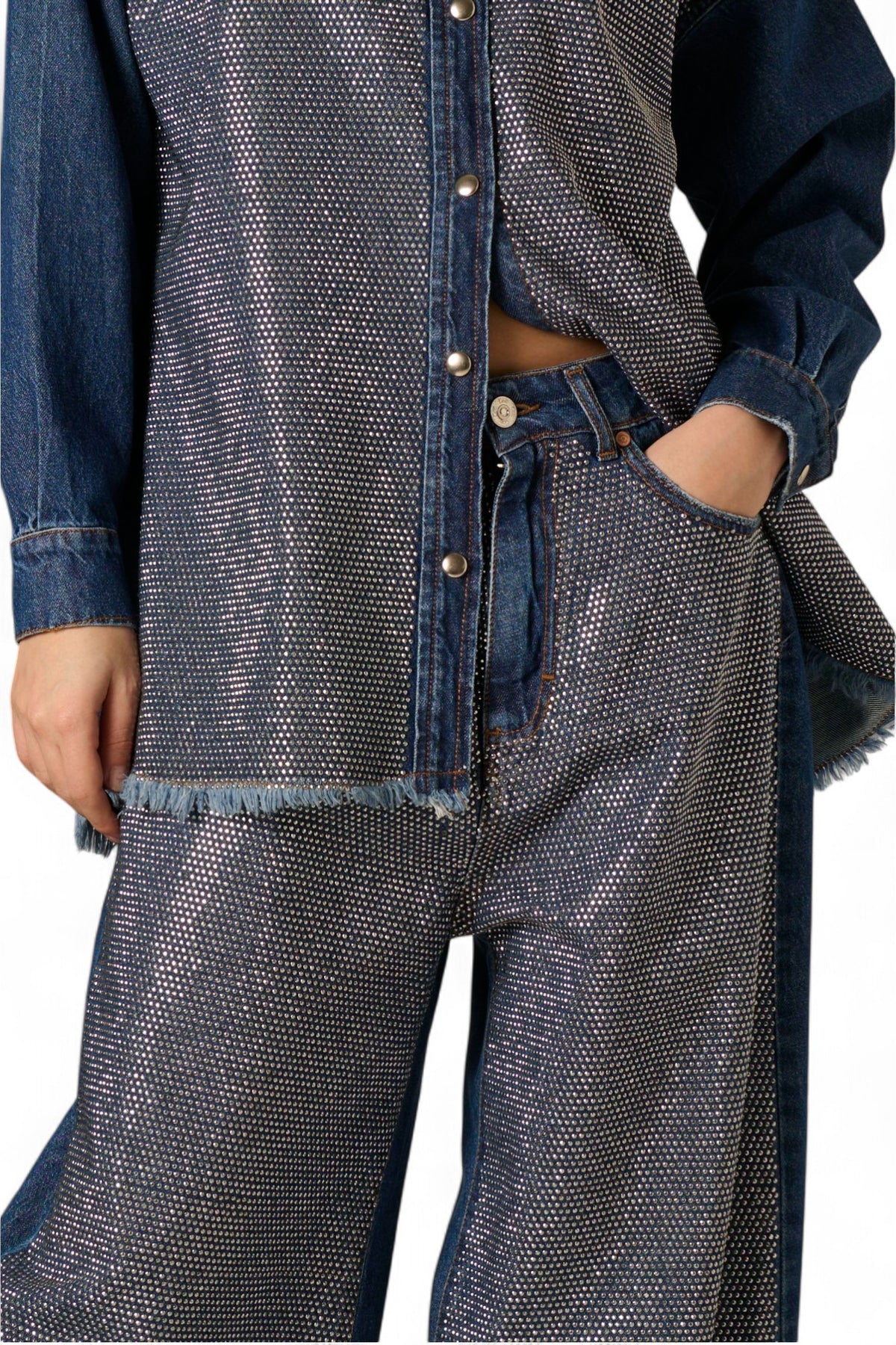 Jeans Cleo straight con applicazione