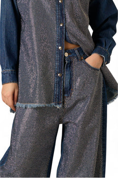 Jeans Cleo straight con applicazione