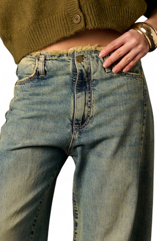 Jeans Daisy con bustino sfrangiato