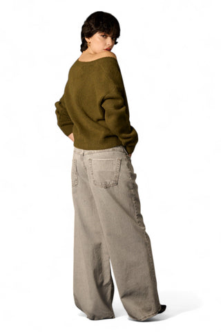 Jeans Dana oversize straight in denim grigio