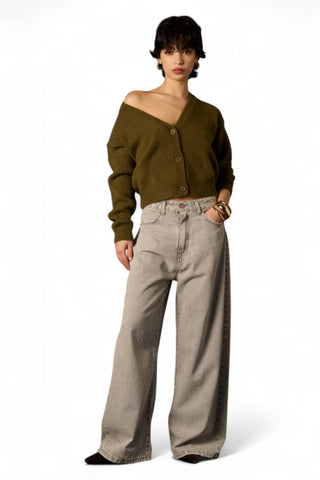 Jeans Dana oversize straight in denim grigio