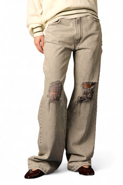 Jeans Dream straight in denim grigio con rotture