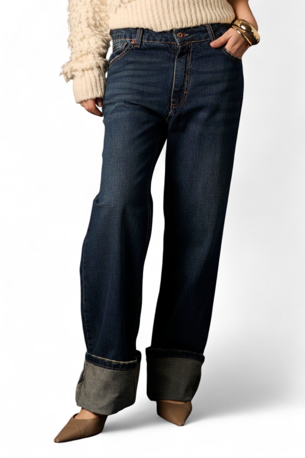 Jeans Drew straight in denim fermo
