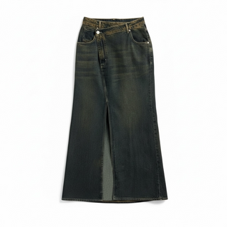 Gonna Fanyx lavaggio dirty al tè - dettaglio tessuto slegato morbido