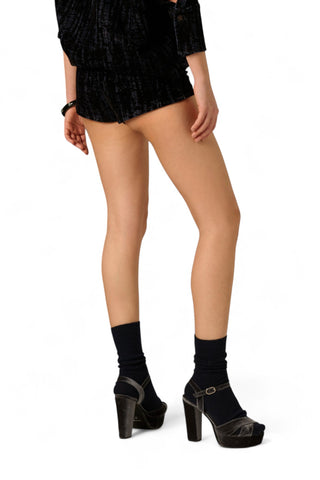 Microshorts Fanny culotte in denim floccato