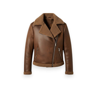 Montone chiodo Taylor con teddy in tono