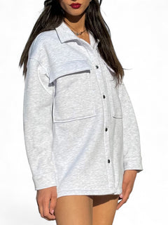 Giacca cargo grey in felpa polycotton