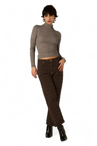 Pantaloni Giusy 90's fit in drill laserato