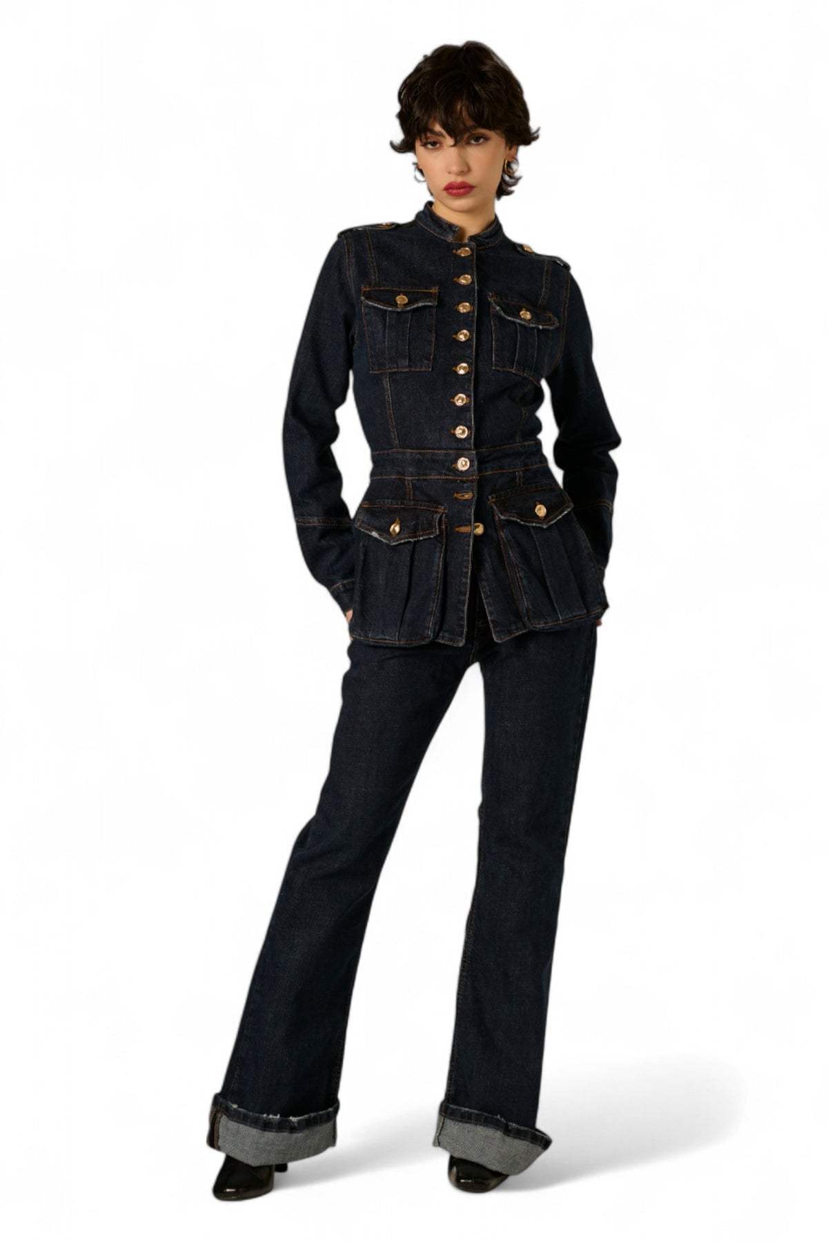 Giacca Jenna con tasconi in denim japan