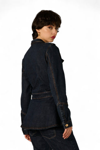 Giacca Jenna con tasconi in denim japan