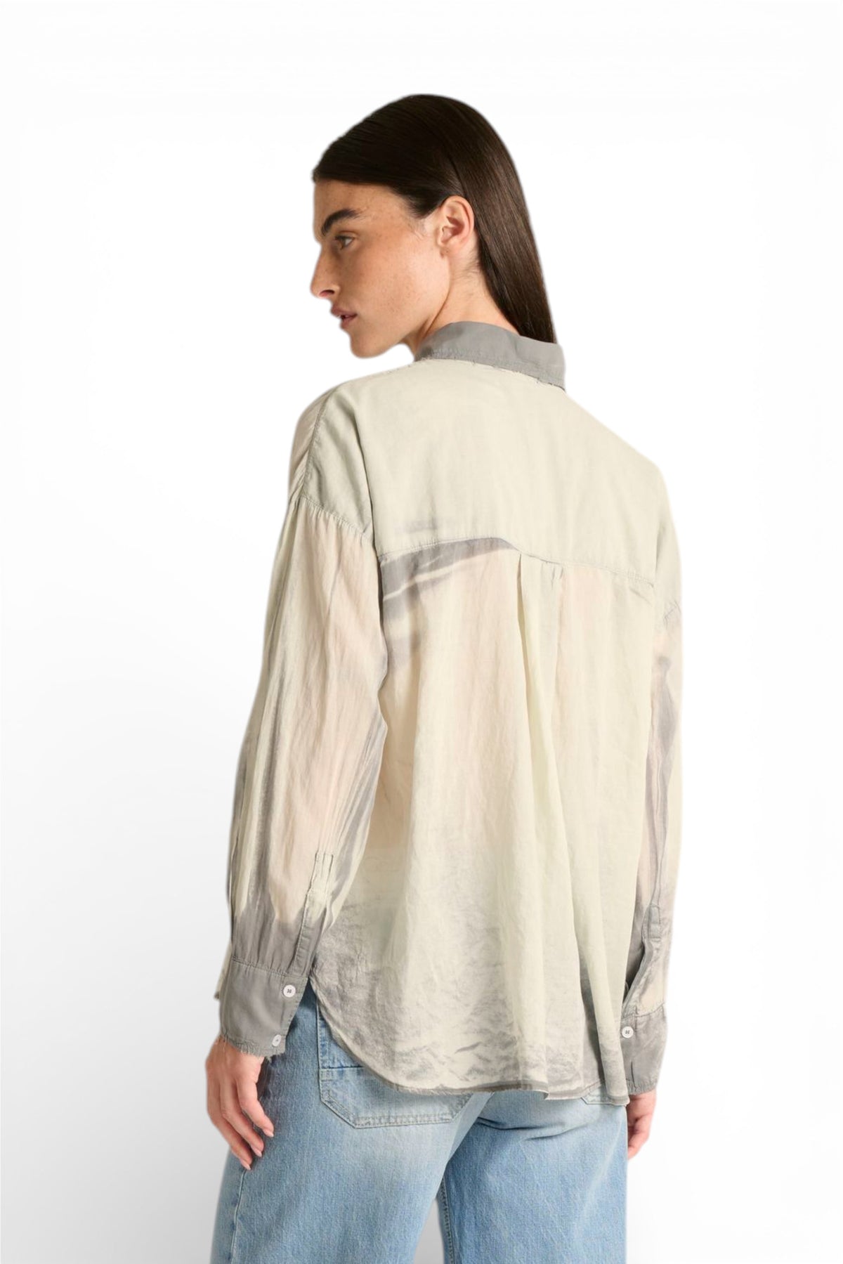 Camicia Yoko oversize in mussola misto tencel e cotone spraywash