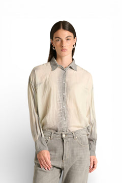 Camicia Yoko oversize in mussola misto tencel e cotone spraywash