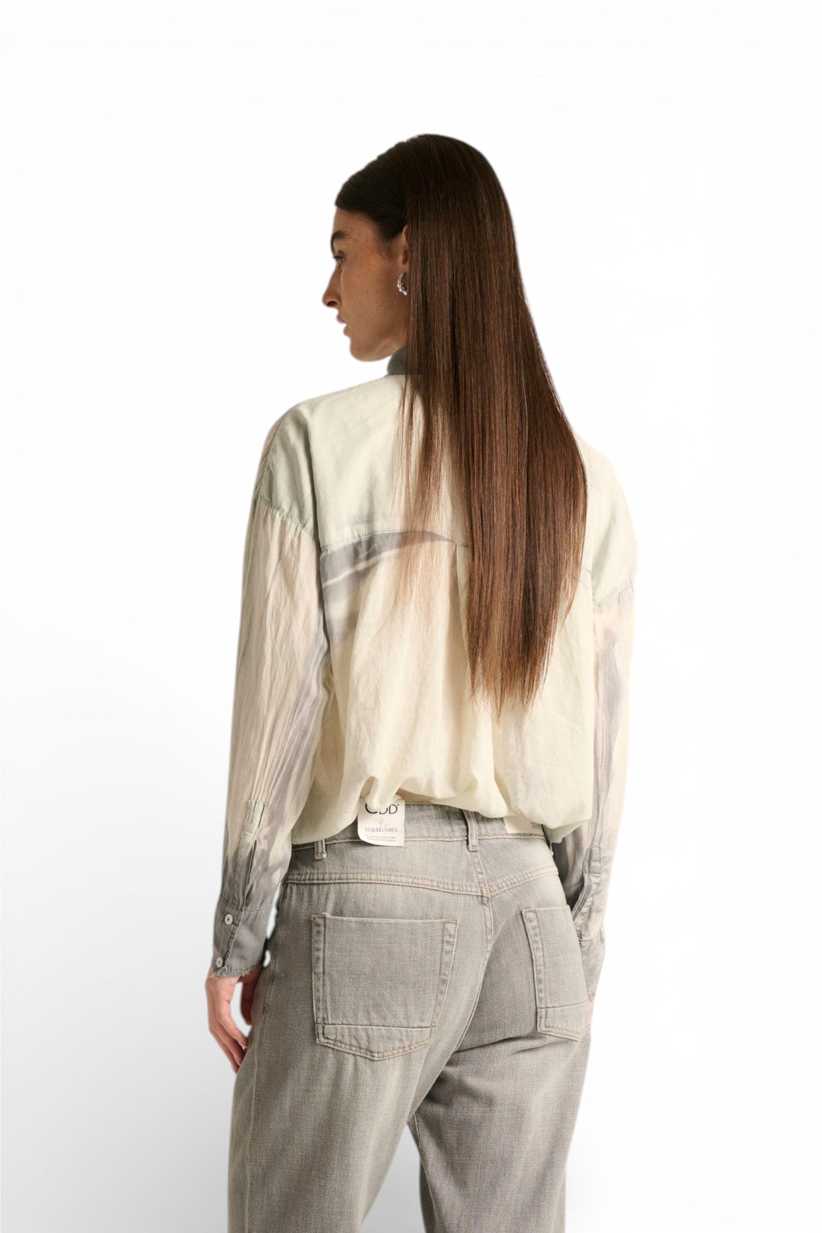 Camicia Yoko oversize in mussola misto tencel e cotone spraywash
