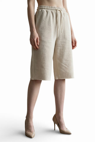 Bermudone Nicole in felpa con trattamento spraywash