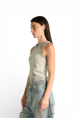 Canotta Isa slim in costina spraywash