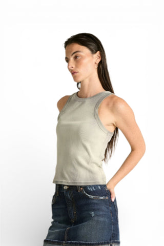 Canotta Isa slim in costina spraywash