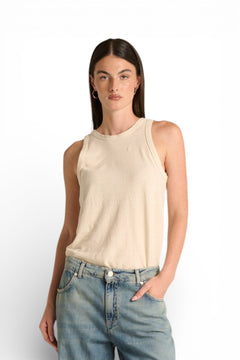 Canotta Lily basic in cotone misto lino