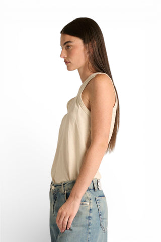 Canotta Lily basic in cotone misto lino