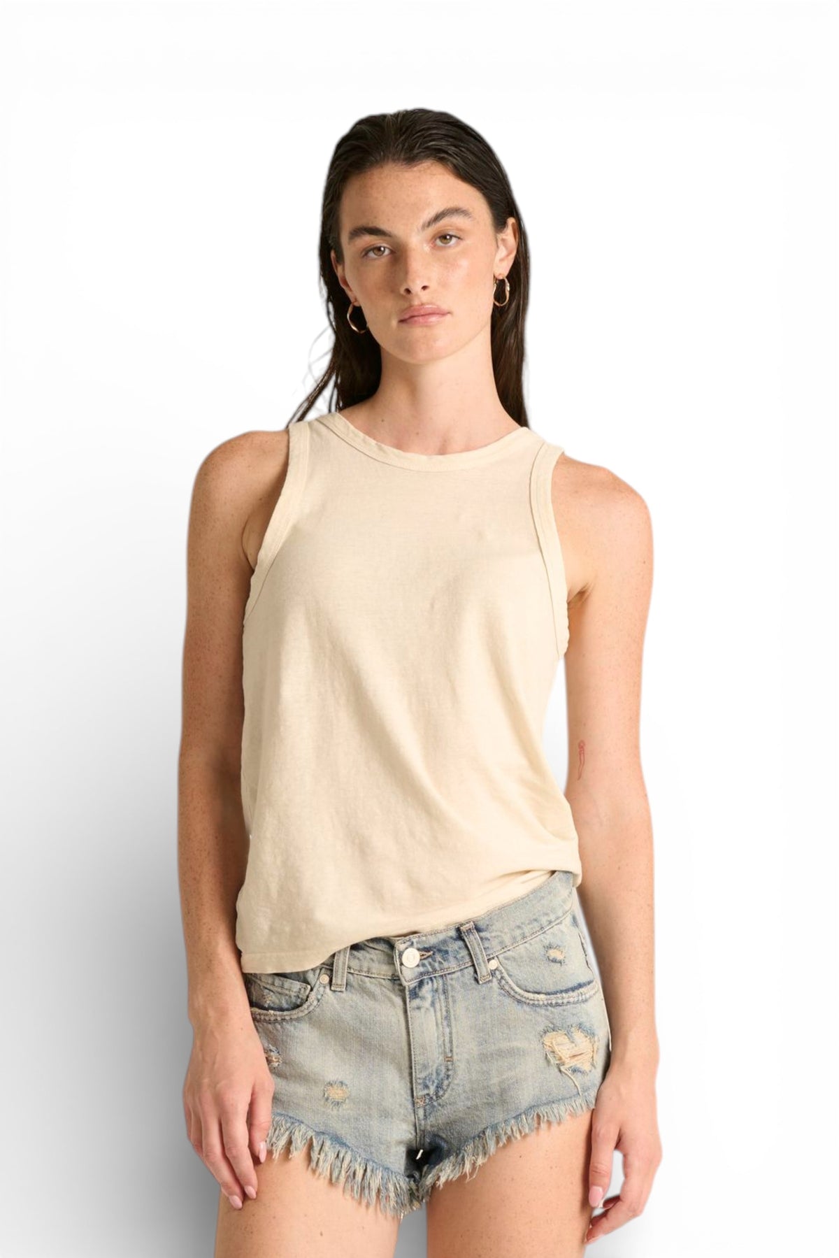 Canotta Lily basic in cotone misto lino