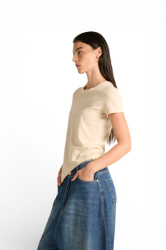 T-shirt Lena basic in cotone misto lino