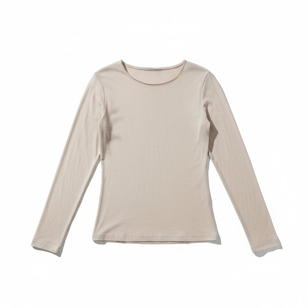 Shirt City a maniche lunghe in misto seta