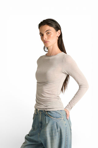 Shirt City a maniche lunghe in misto seta