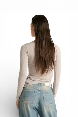 Shirt City a maniche lunghe in misto seta