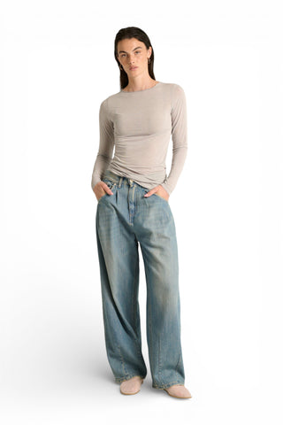 Shirt City a maniche lunghe in misto seta