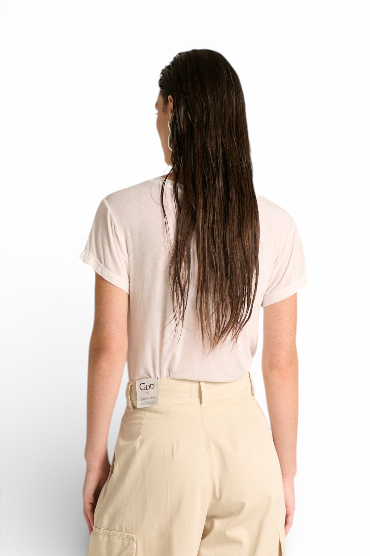 Shirt Olga in misto seta con scollo a V