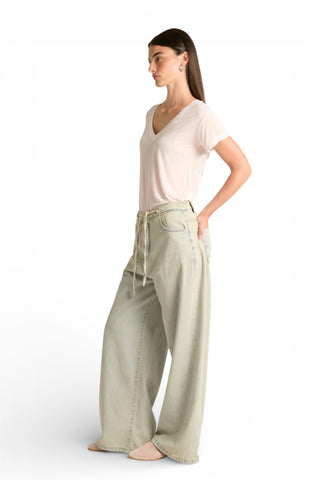 Shirt Olga in misto seta con scollo a V