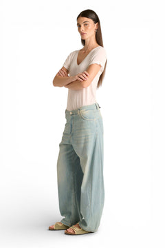 Shirt Olga in misto seta con scollo a V