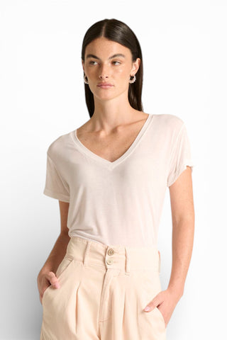 Shirt Olga in misto seta con scollo a V