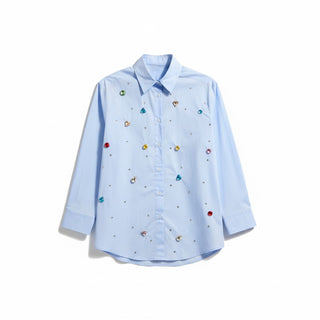 Camicia Phoebe con castoni cuciti a mano