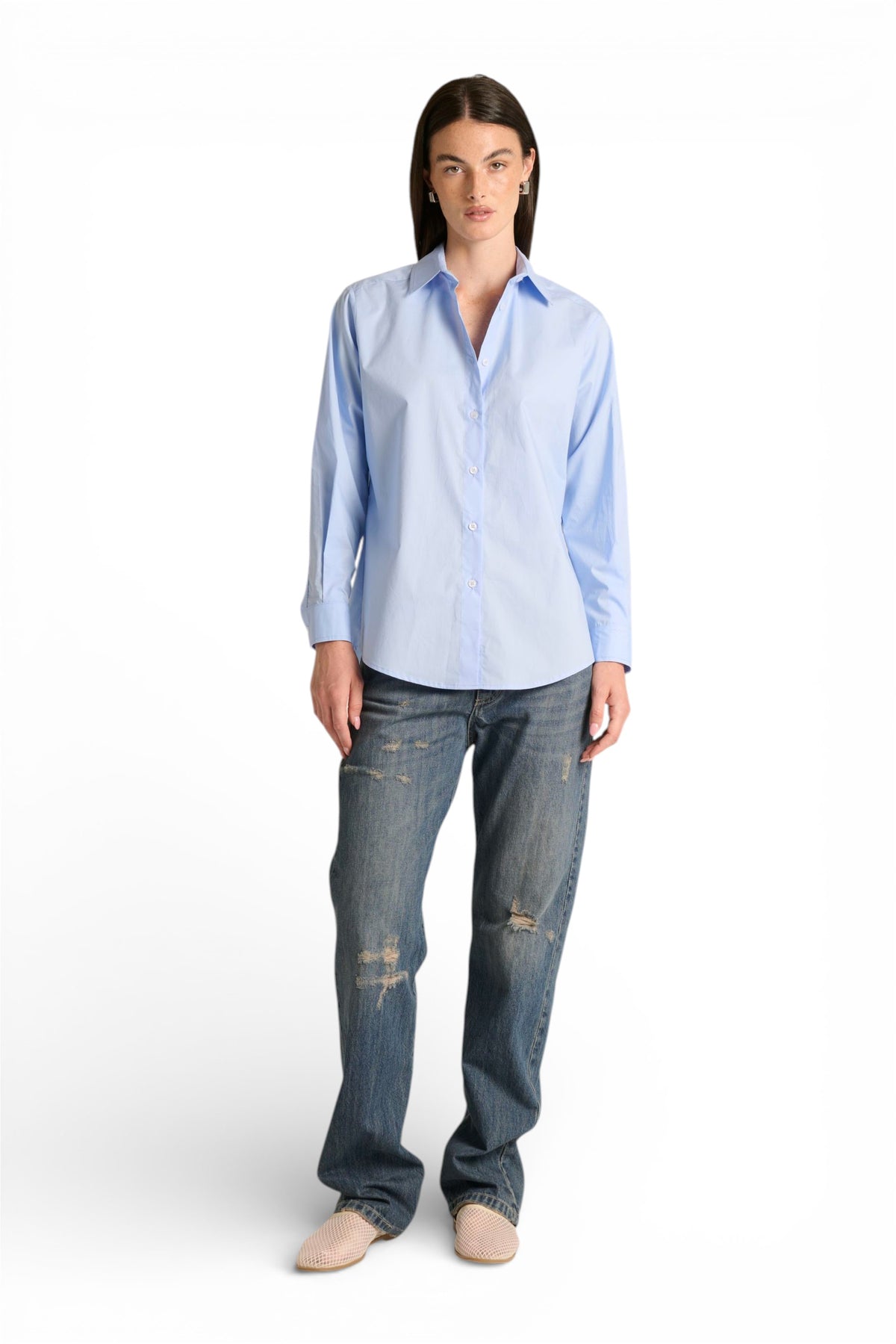 Camicia Phoebe basic in popeline di cotone