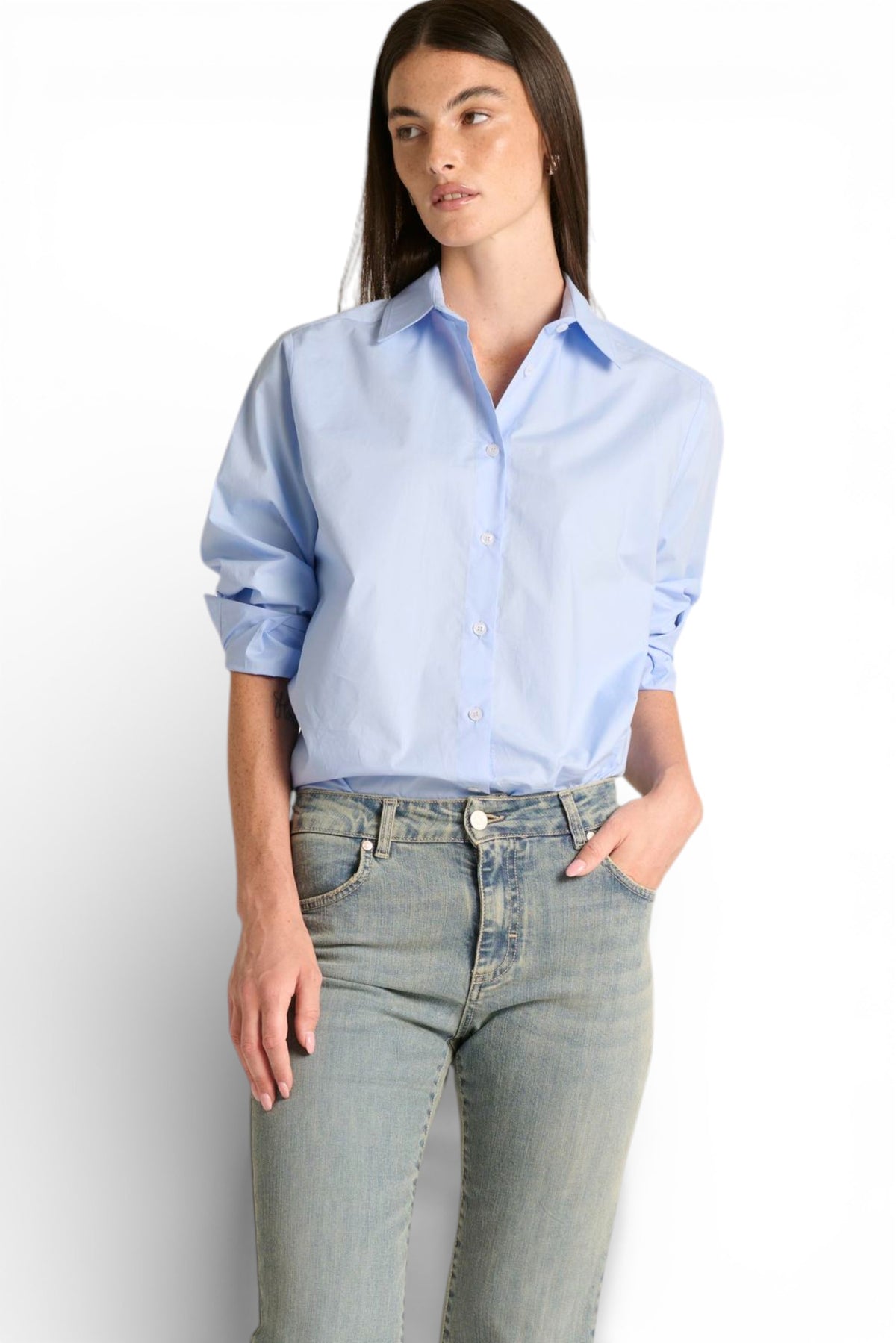 Camicia Phoebe basic in popeline di cotone