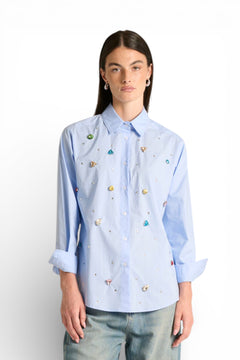 Camicia Phoebe con castoni cuciti a mano