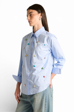 Camicia Phoebe con castoni cuciti a mano