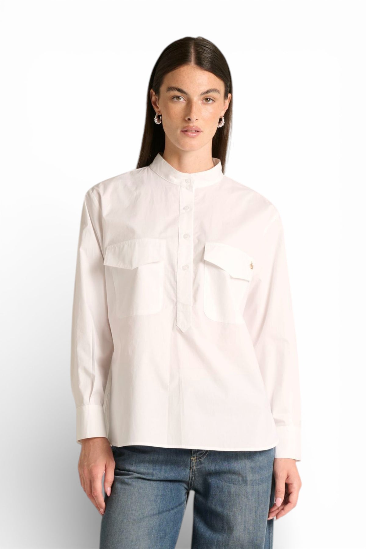 Camicia Kory box fit relaxed con tasche a toppa